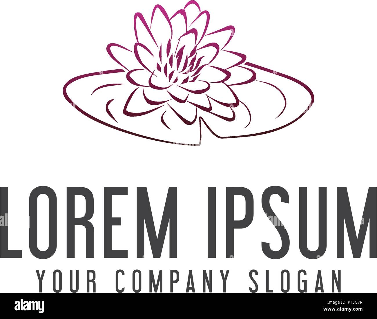 hand drawn lily flower logo design concept template Stock Vector Image