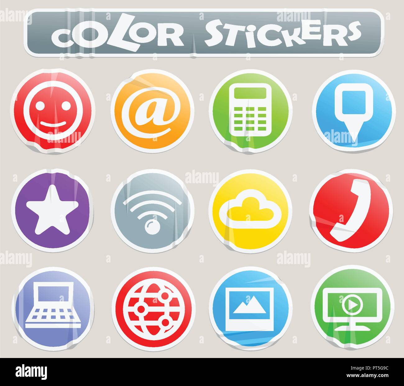 Social media color stickers Stock Vector Image & Art - Alamy