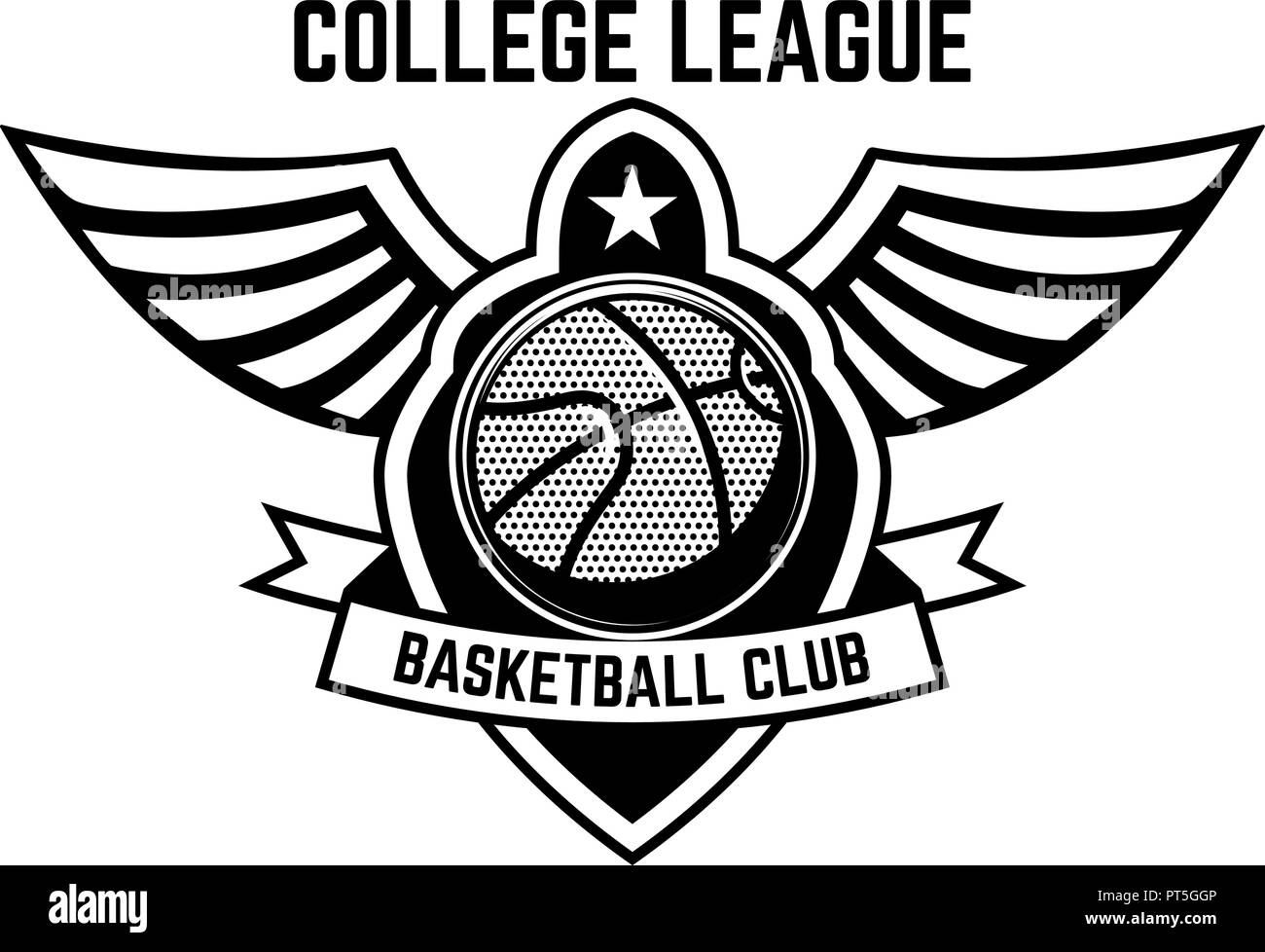 Basketball Logo With Wings