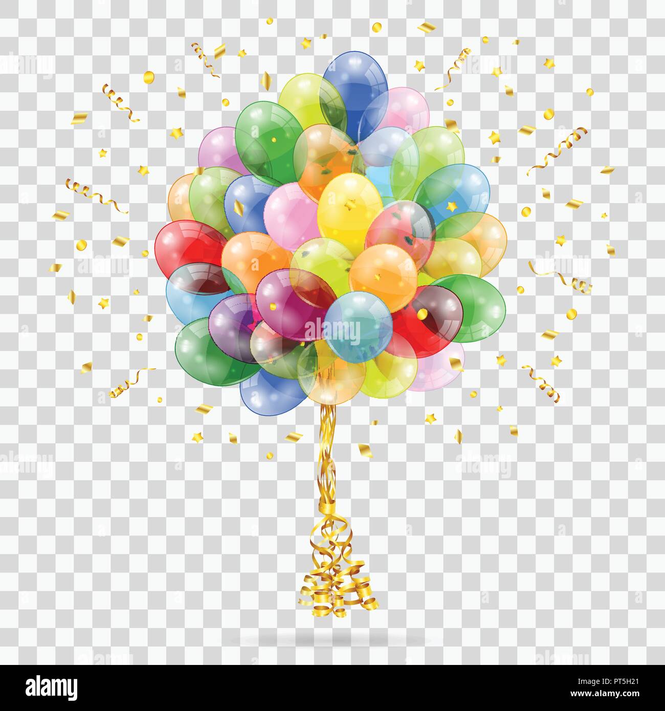 Golden Streamer Balloons And Confetti Stock Vector Image And Art Alamy 1478