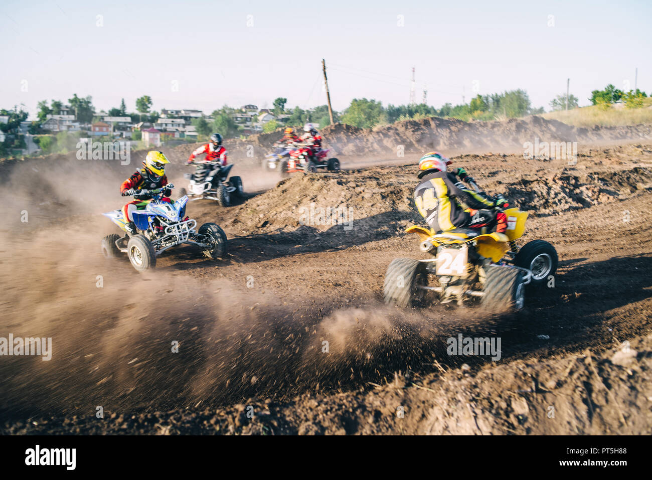 Race ATV in the mud, off road Stock Photo Alamy