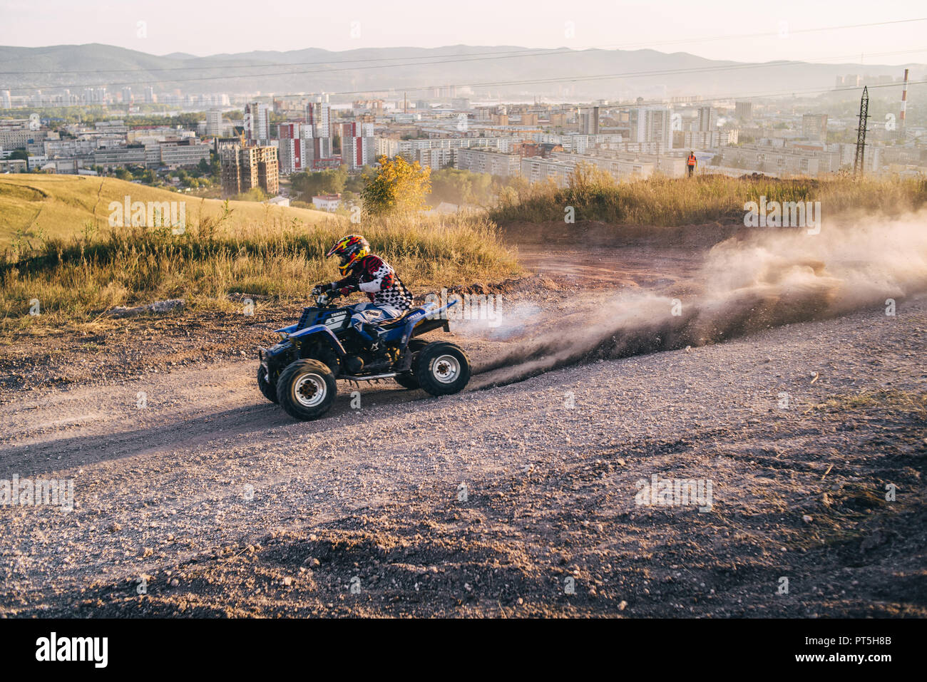 Race ATV in the mud, off road Stock Photo Alamy