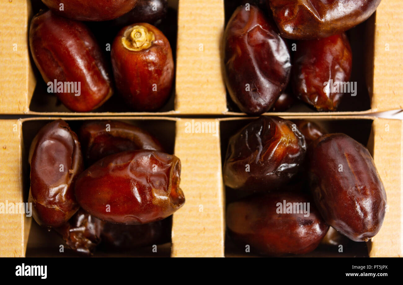 Fresh dates fruit dates in a box close up Stock Photo Alamy