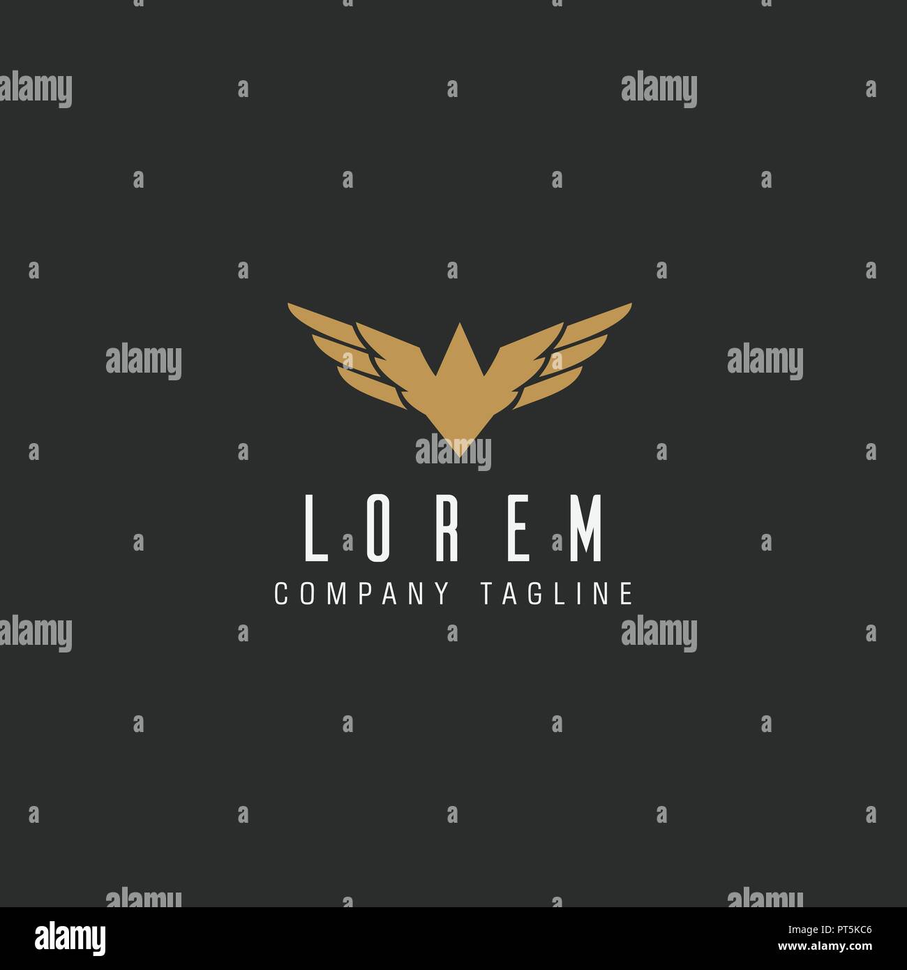 Luxury letter W wings logo design concept template Stock Vector Image ...