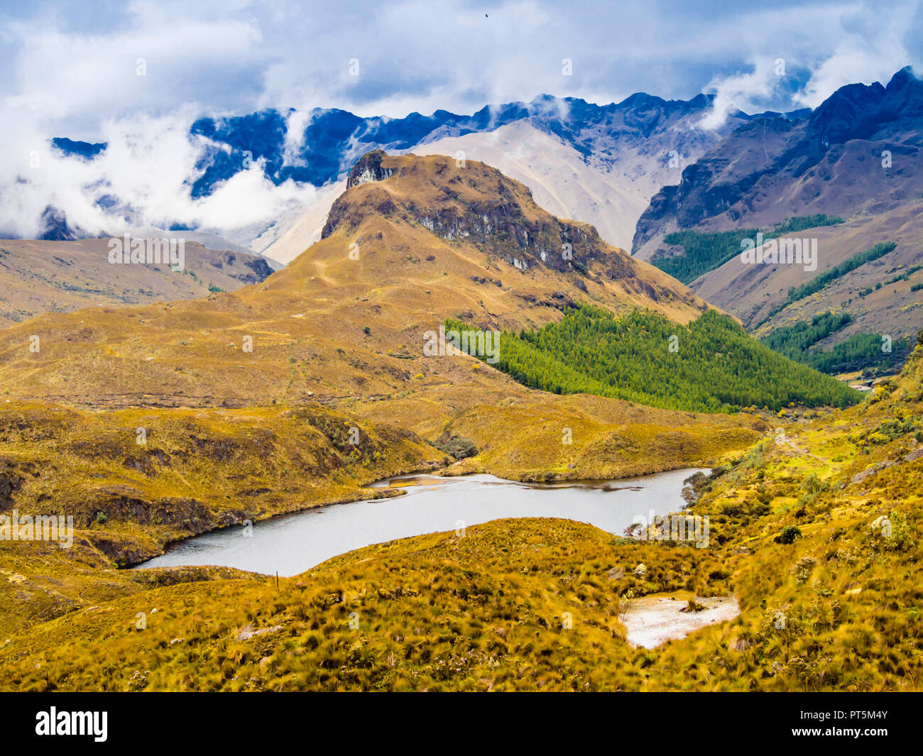 Spectacular landscape in Cajas National Park, Ecuador Stock Photo