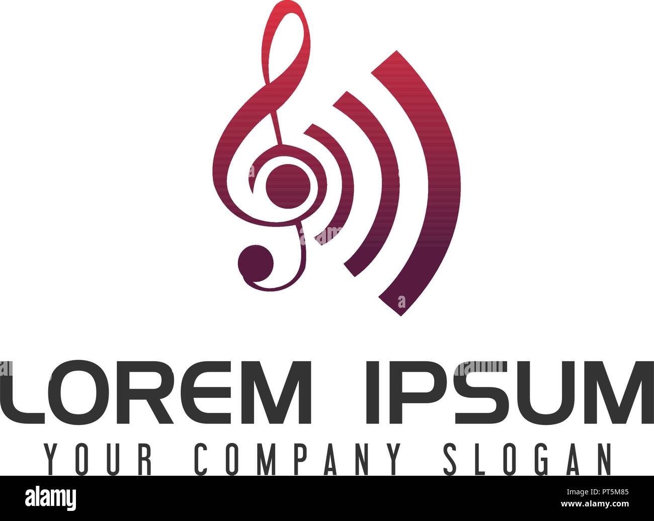 Entertainment music tone logo design concept template Stock Vector