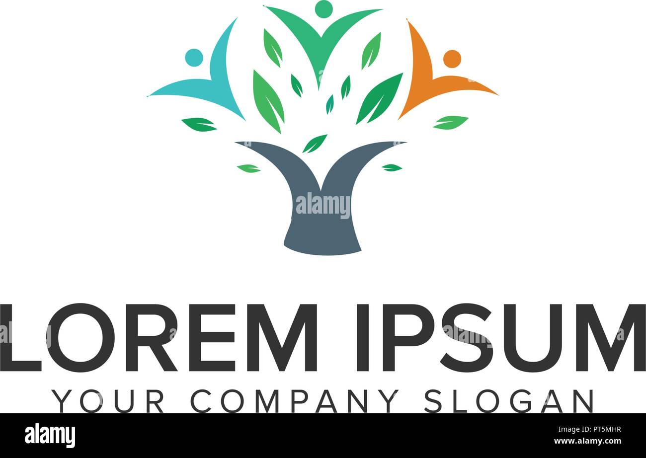 tree people logo design concept template Stock Vector Image & Art - Alamy