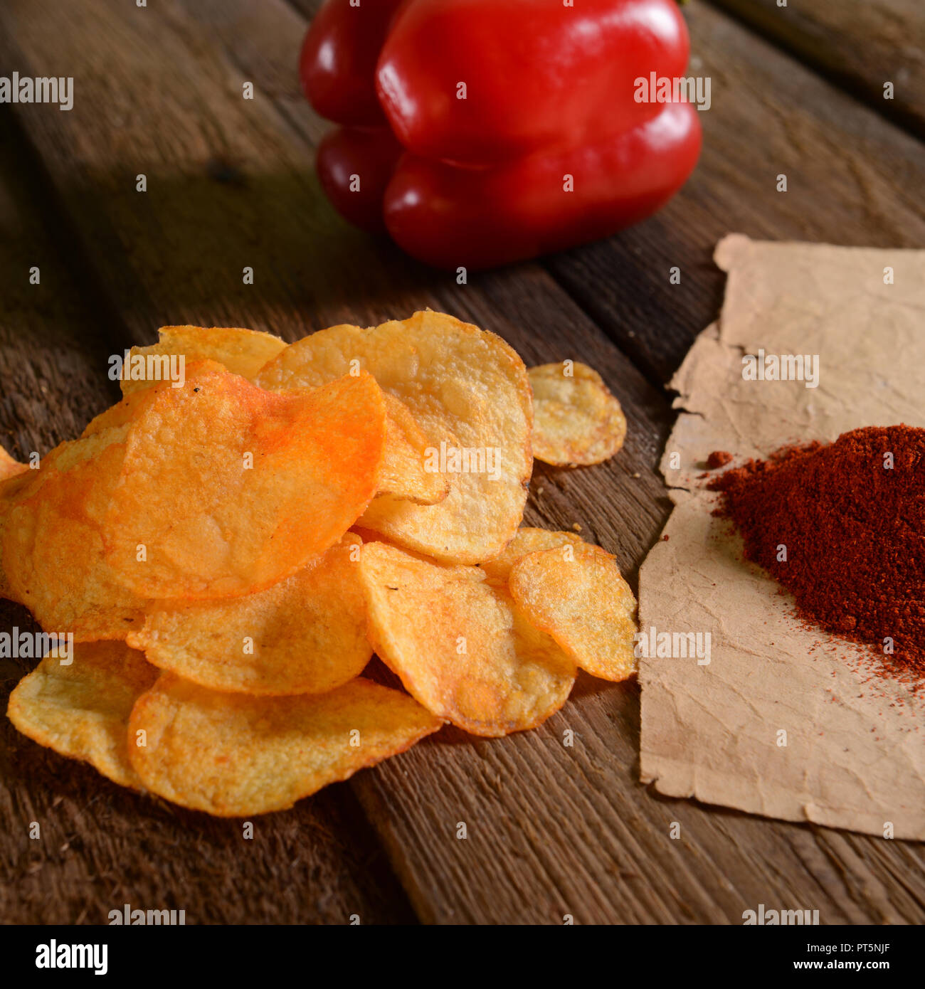 Potato chips paprika flavour Stock Photo Alamy
