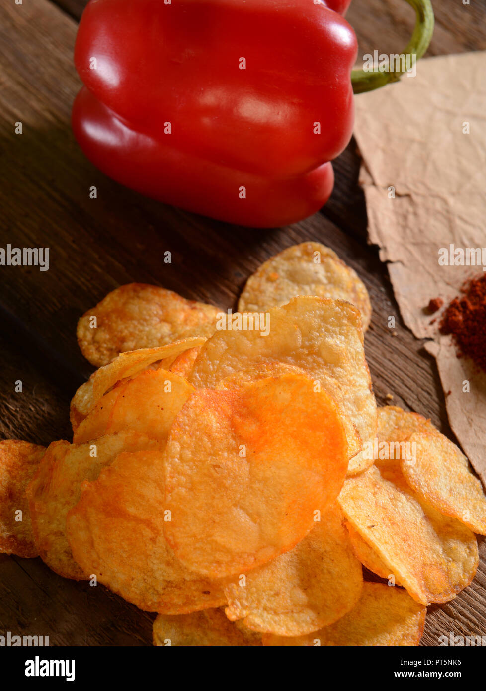 Potato chips paprika flavour Stock Photo Alamy