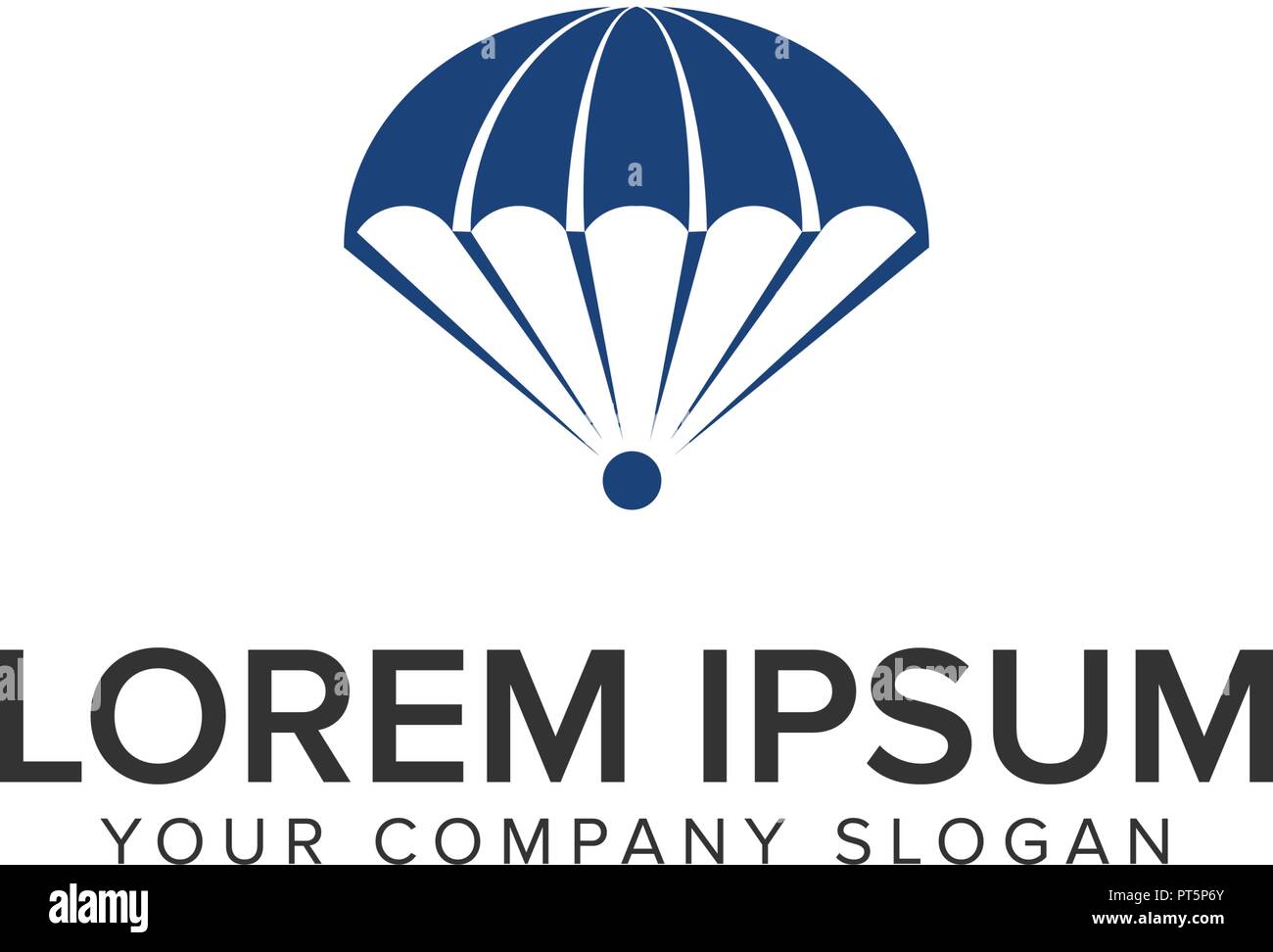 skydiving logo design concept template Stock Vector