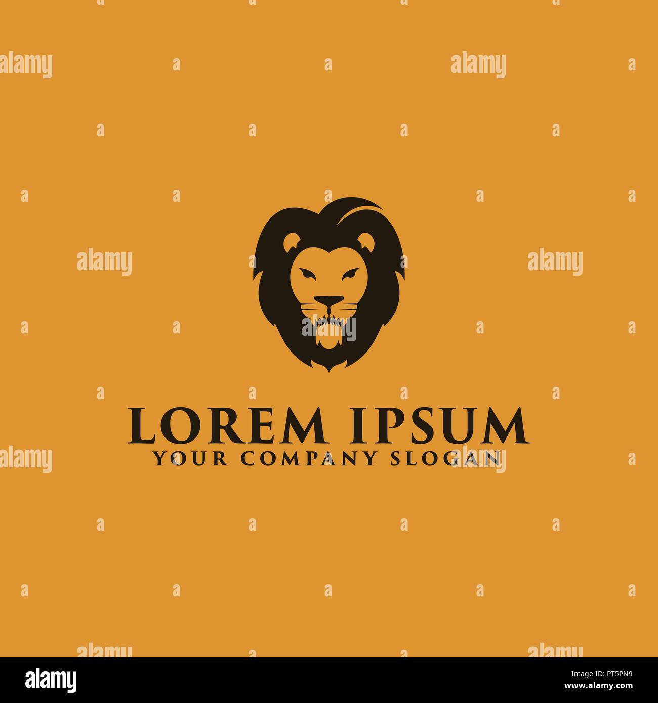 luxury simple lion head logo design concept template Stock Vector Image ...