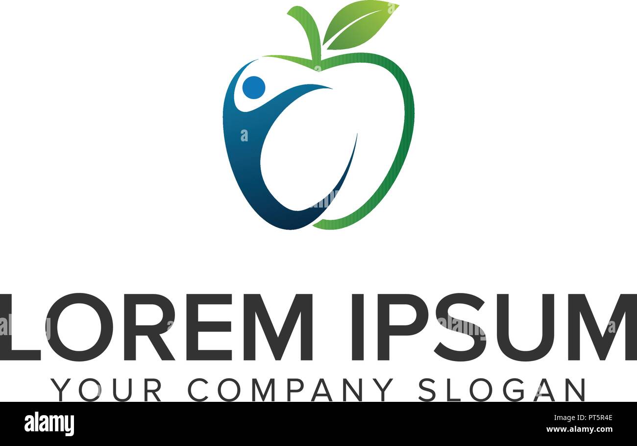 fruit people logo design concept template Stock Vector