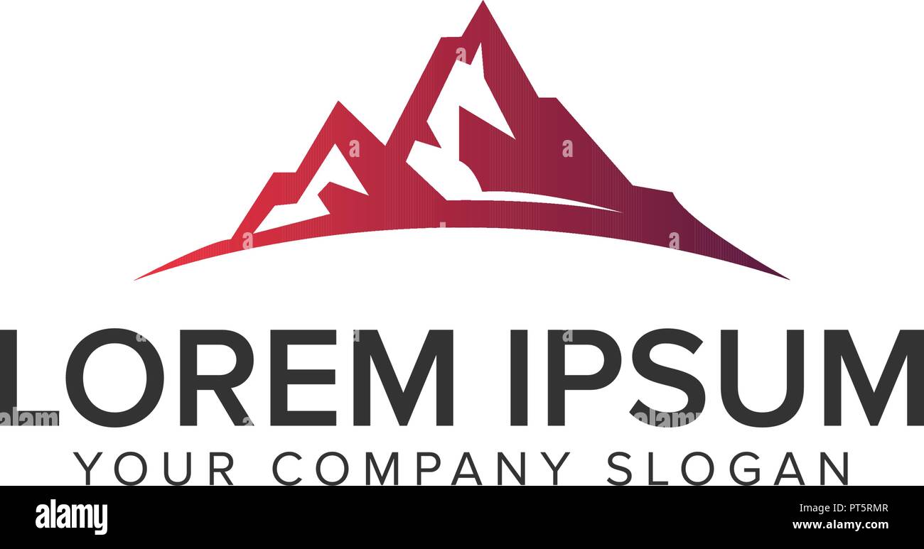 luxury modern mountain Logo design concept template Stock Vector Image ...