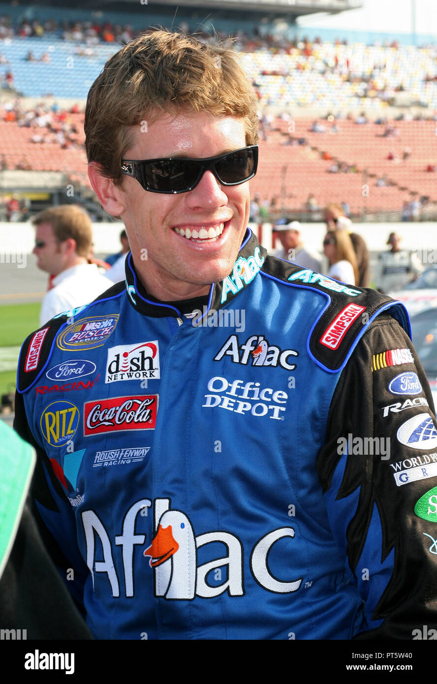 Row Row Carl Carl Edwards walks to drivers introductions on pit row prior to the ...