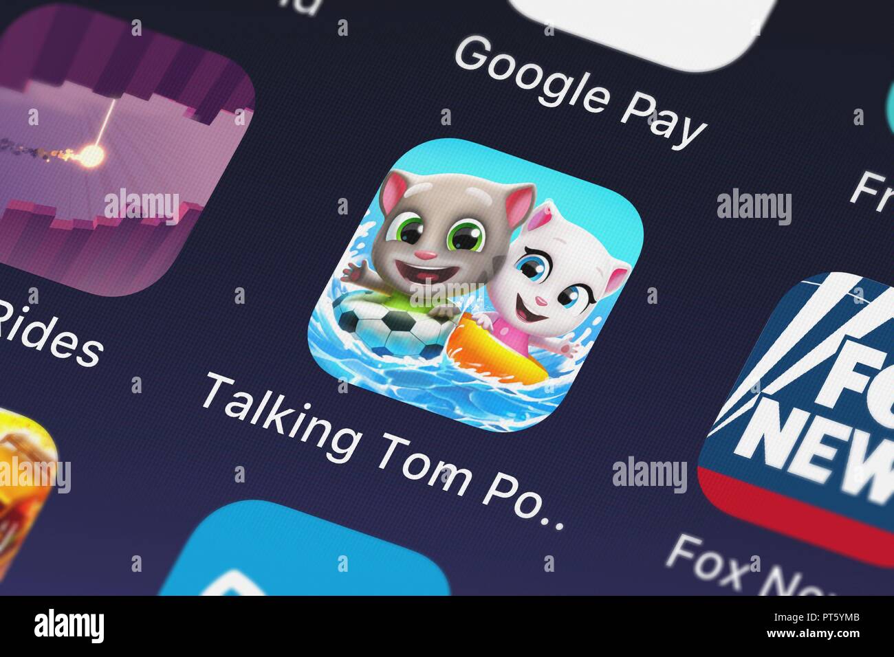 London United Kingdom October 06 18 Close Up Shot Of Outfit7 Limited S Popular App Talking Tom Pool Stock Photo Alamy