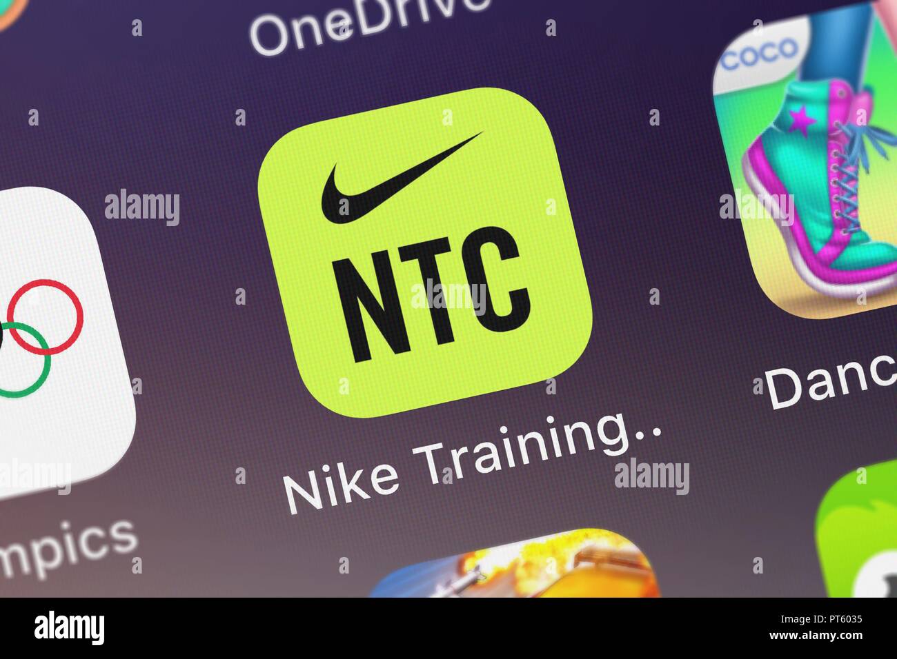 London, United Kingdom - October 06, 2018: Close-up shot of the Nike  Training Club mobile app from Nike, Inc Stock Photo - Alamy
