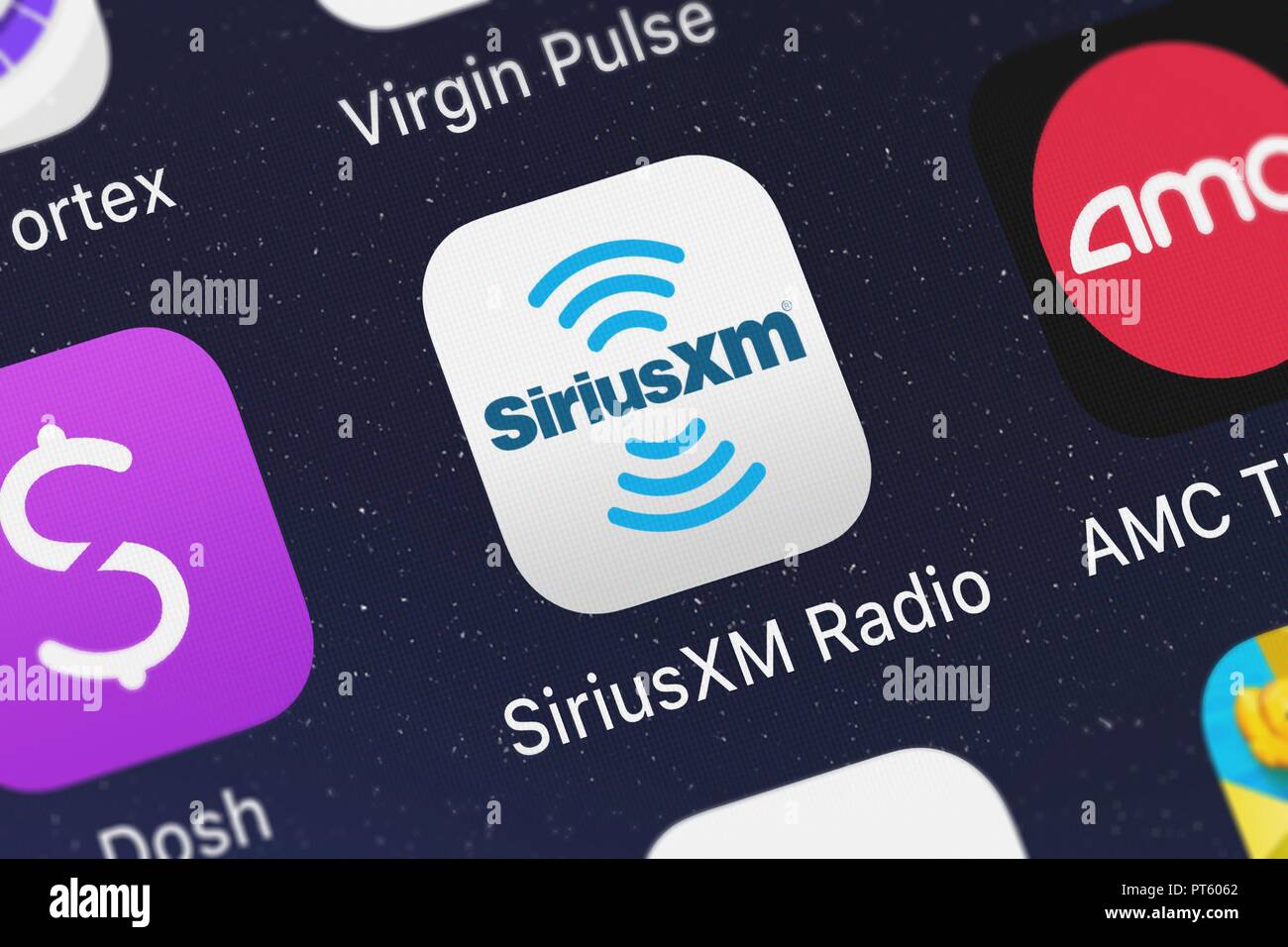 London United Kingdom October 06 18 Icon Of The Mobile App Siriusxm Radio From Sirius Xm Radio Inc On An Iphone Stock Photo Alamy