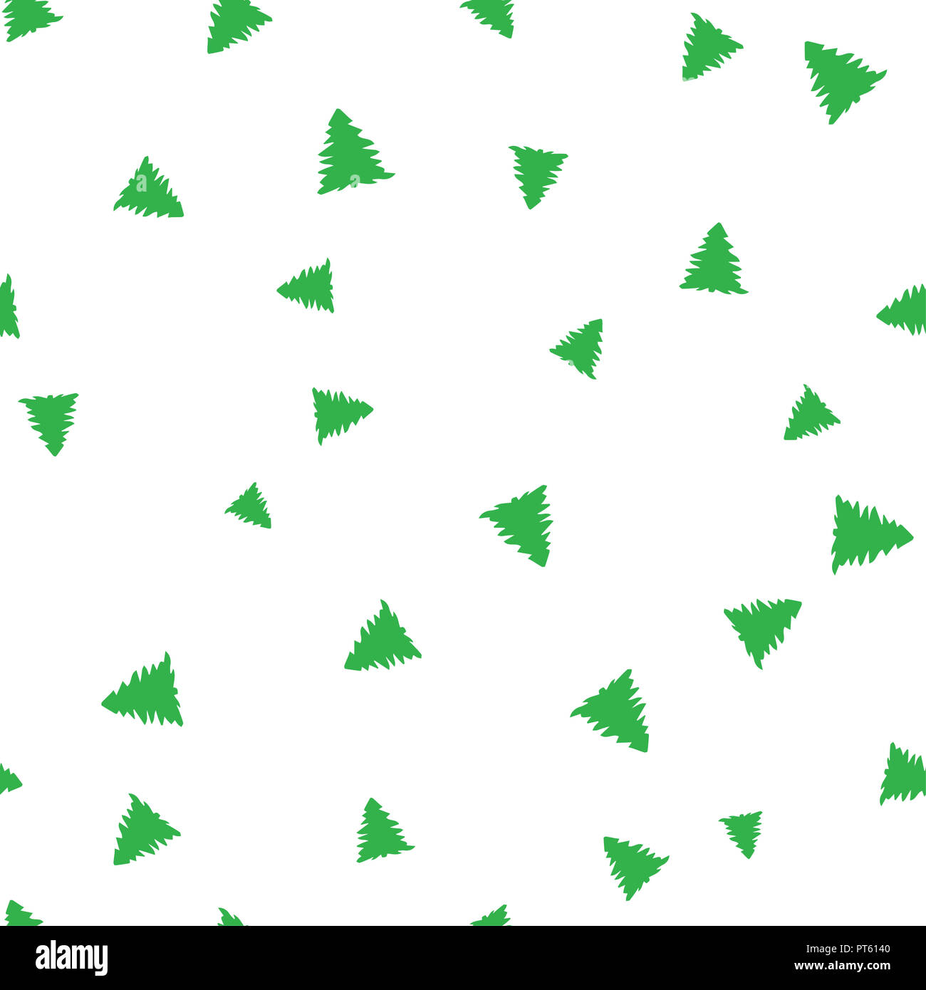 Green Christmas tree seamless pattern. Isolated on a white background ...