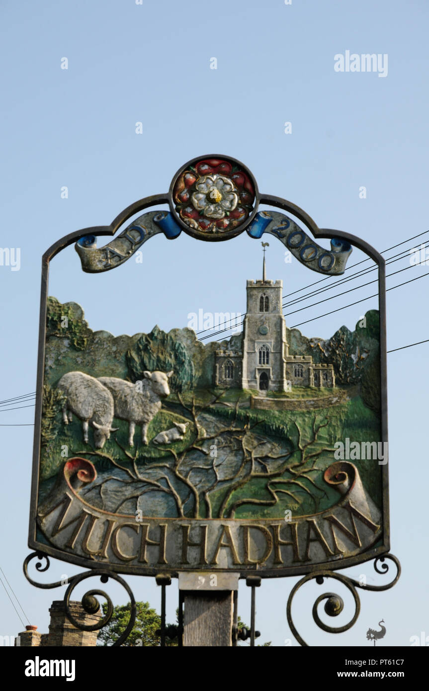 Village Sign Much Hadham Hertfordshire It Bears The Date Ad 2000 A Tudor Rose And Depicts