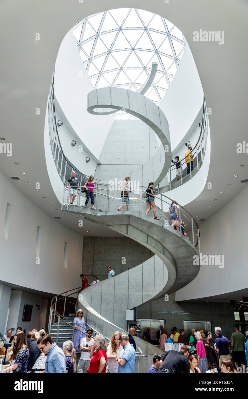 St. Saint Petersburg Florida,Salvador Dali Museum,surrealist art,interior inside,spiral double helical concrete staircase,FL180731091 Stock Photo