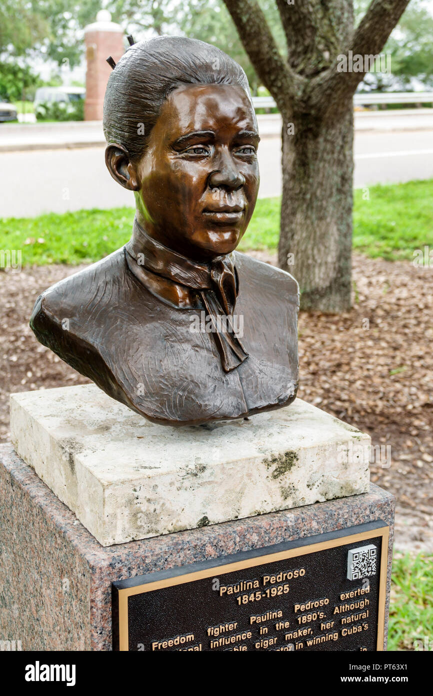 Florida,Tampa,freedom fighter Paulina Pedross,Black woman female women,history,bust,memorial statue,FL180731161 Stock Photo