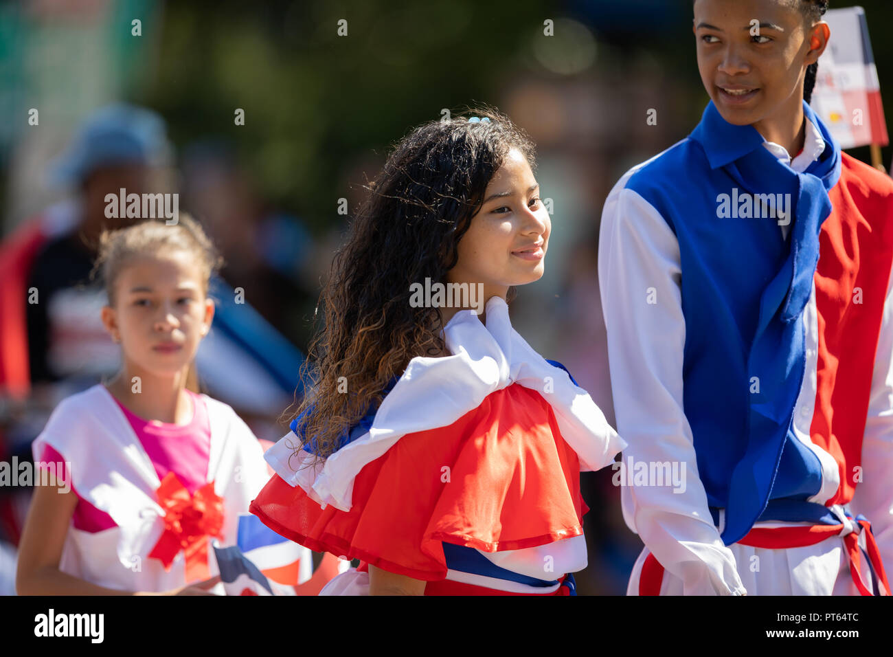 Washington D C Usa September 29 2018 The Fiesta Dc Parade Woman Wearing Traditional Clothing From The Dominican Republic Stock Photo Alamy