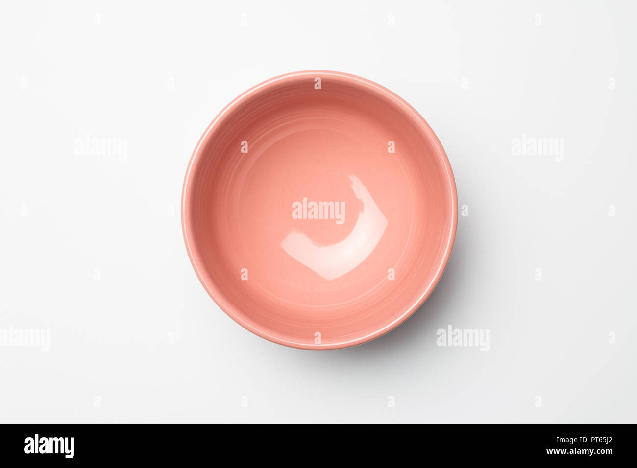 Pink bowl on white background Stock Photo