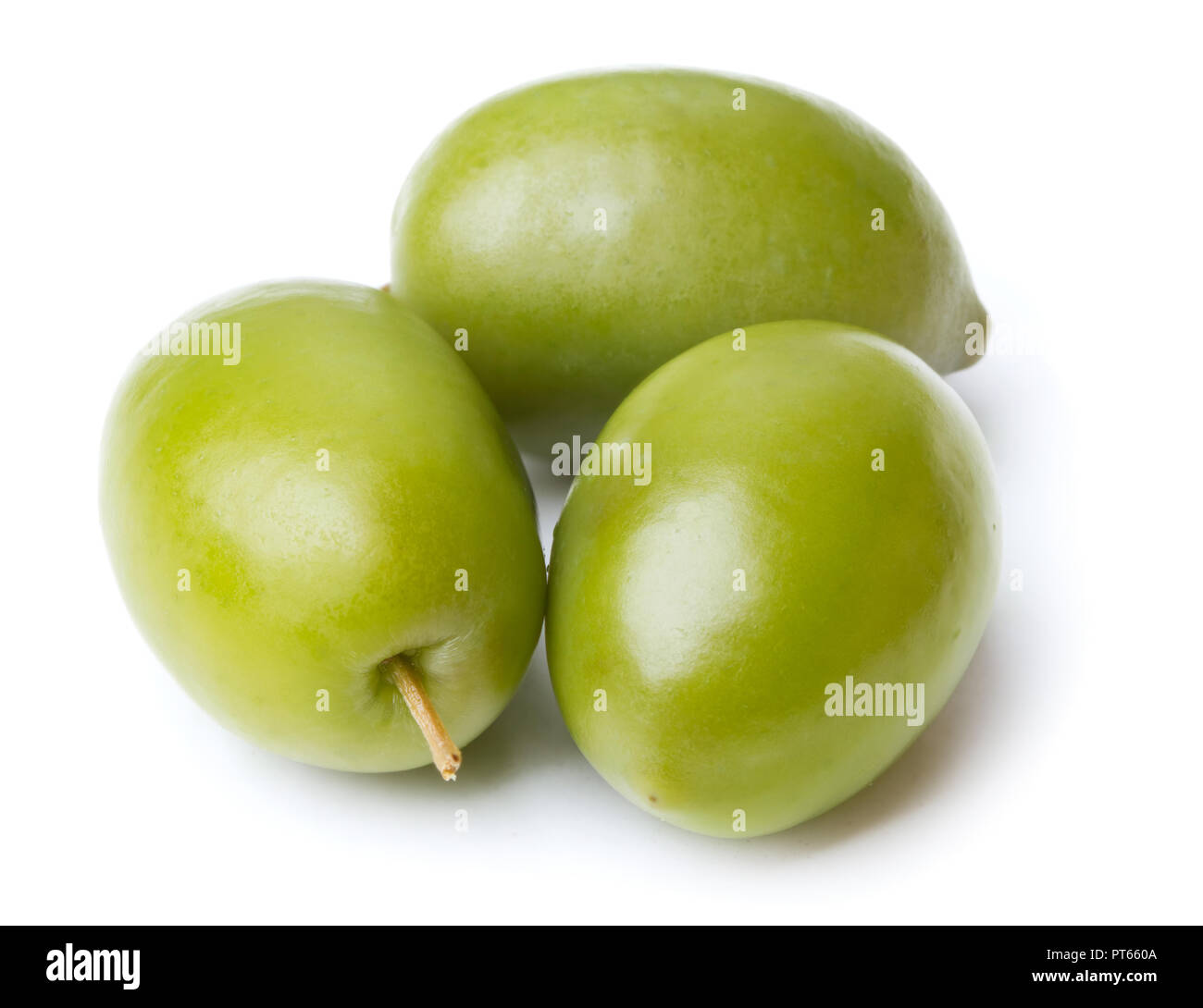 three olives isolated on white background Stock Photo Alamy