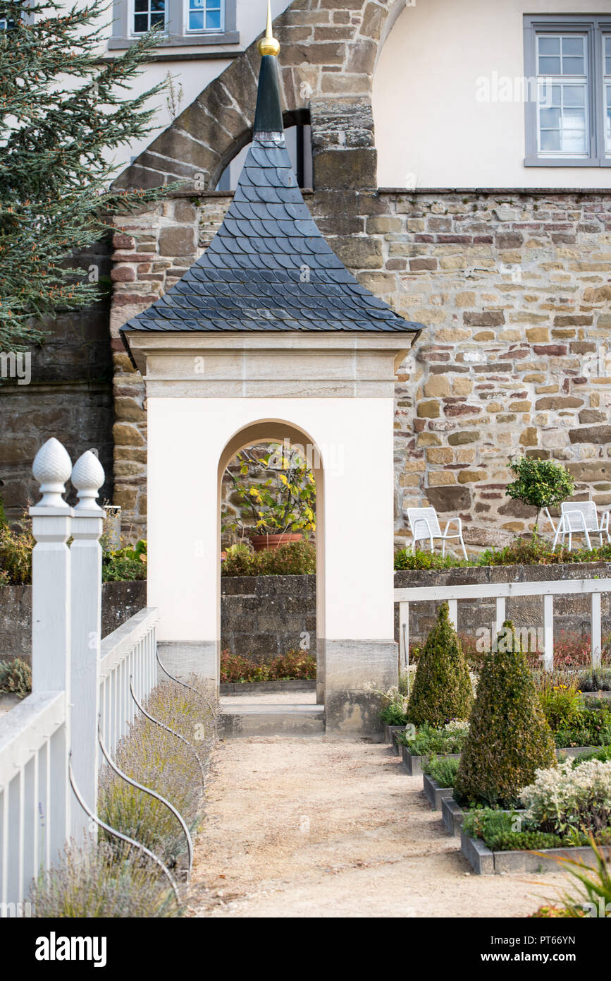 an old castle orange garden in the German city of Leonberg in Germany