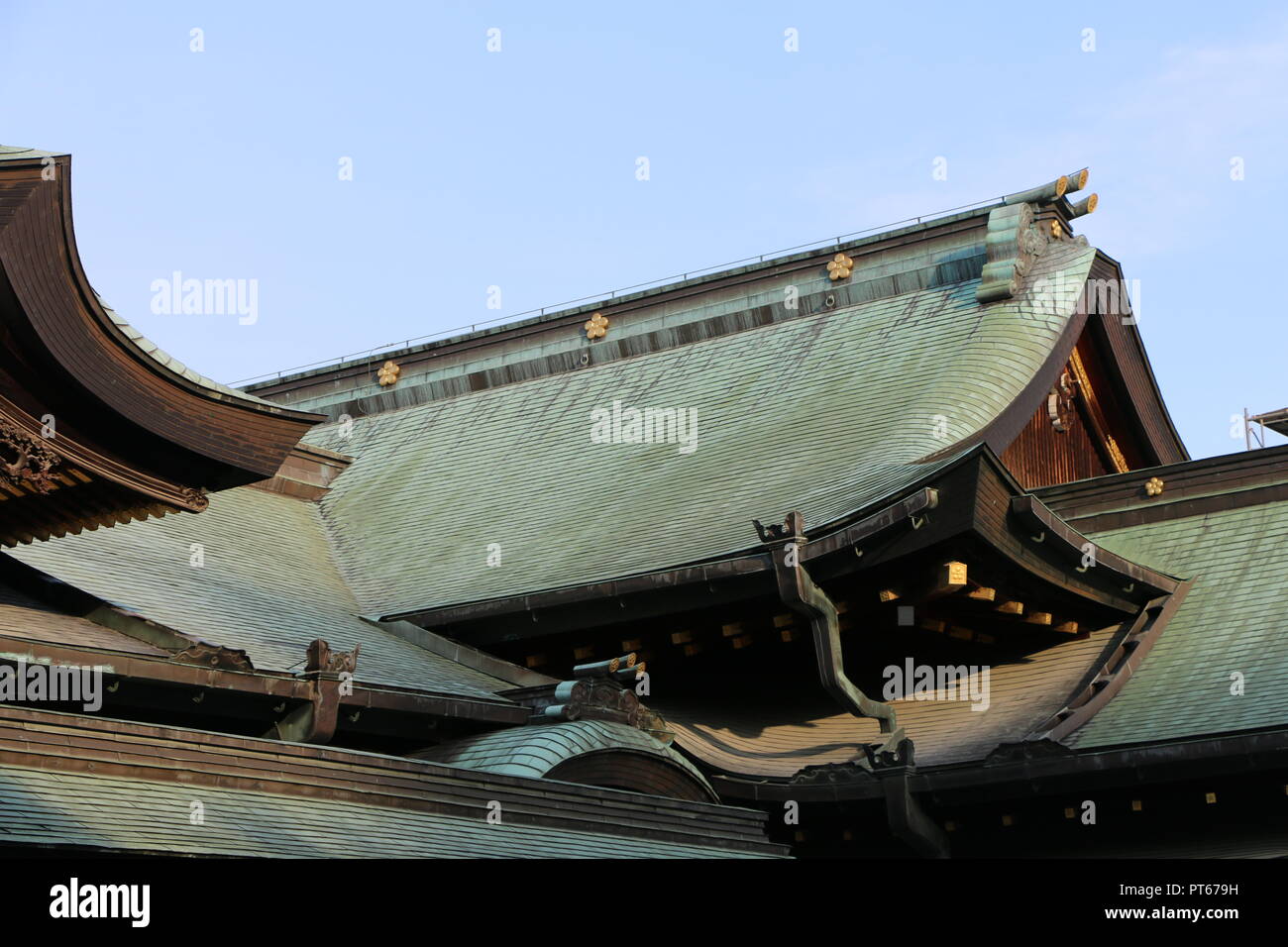 Temple Roof, Osaka, Japan Stock Photo