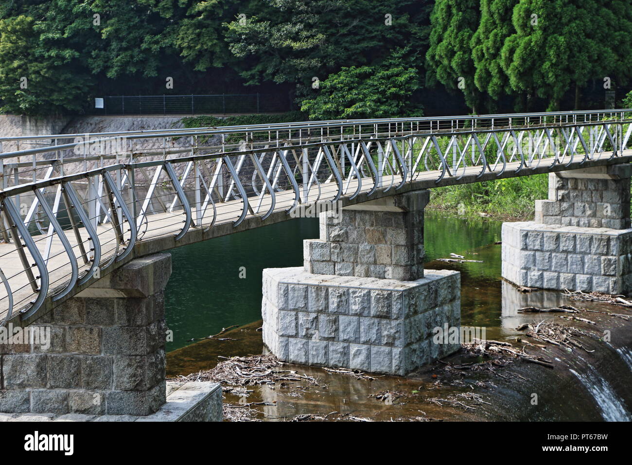 Nunobiki Dam Walkway Bridge, Nunobiki, Chuo-Ku, Kobe, Japan Stock Photo