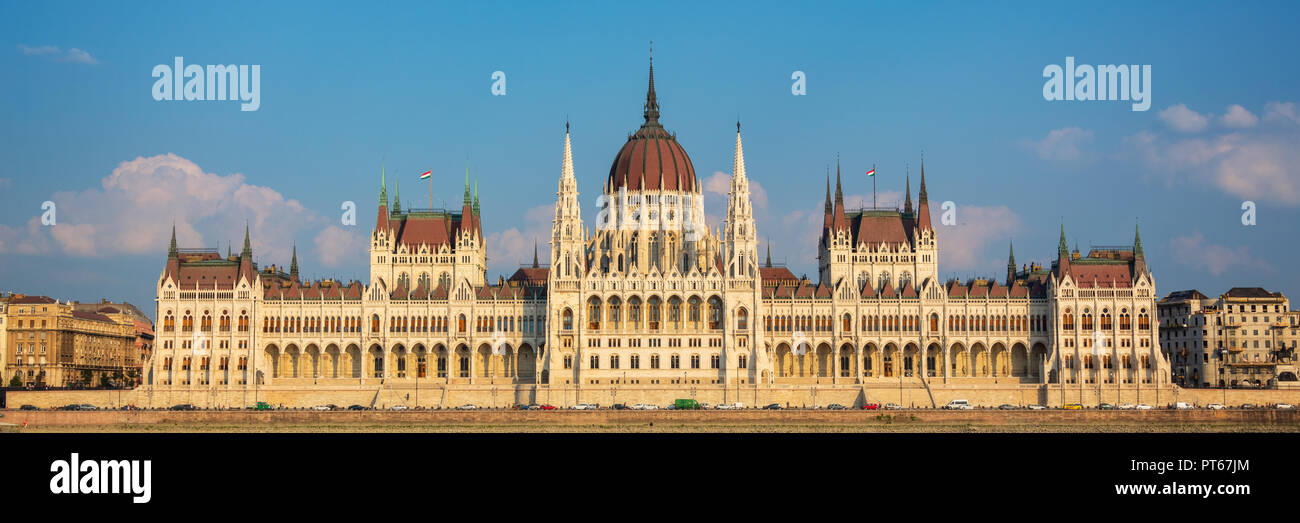Panorama of Budapest parliament, Hungary Stock Photo