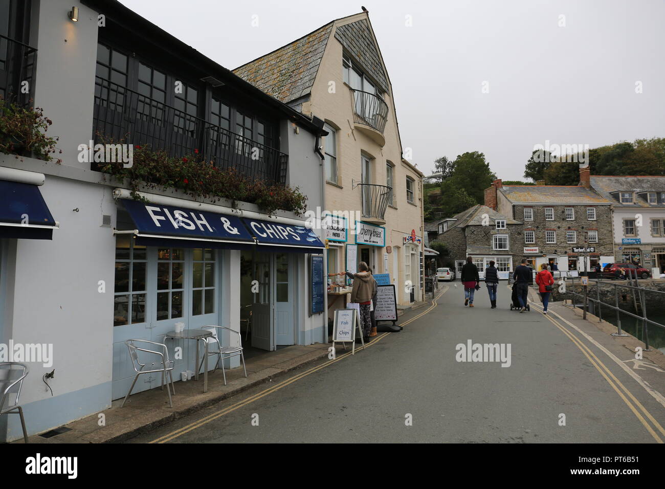Fish and Chips Padstow Harbour Stock Photo Alamy