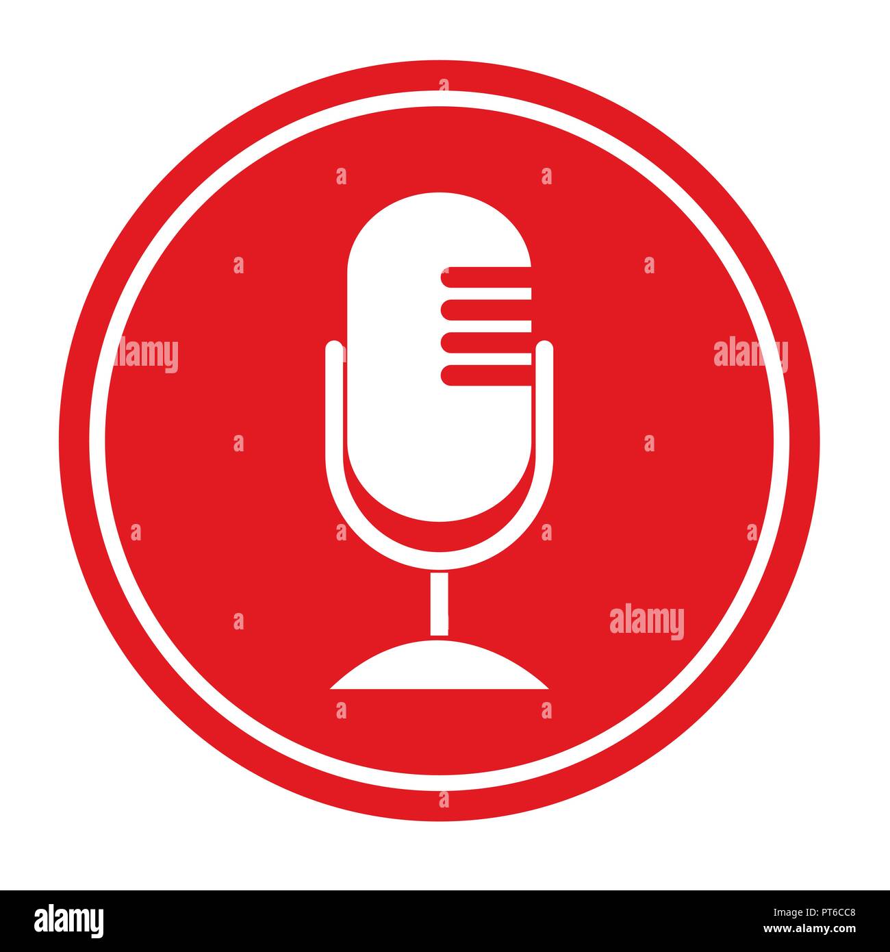 Microphone Icon flat design vector illustration Stock Vector Image ...
