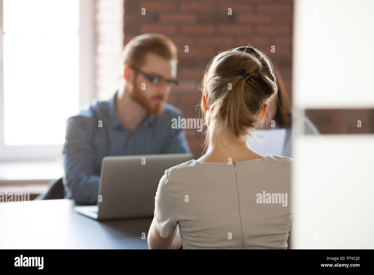 Woman nervous job interview hi-res stock photography and images - Alamy