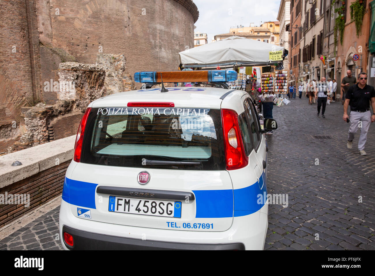 Italian police vehicle in the streets of Rome city centre,Lazio,Italy,Europe Stock Photo