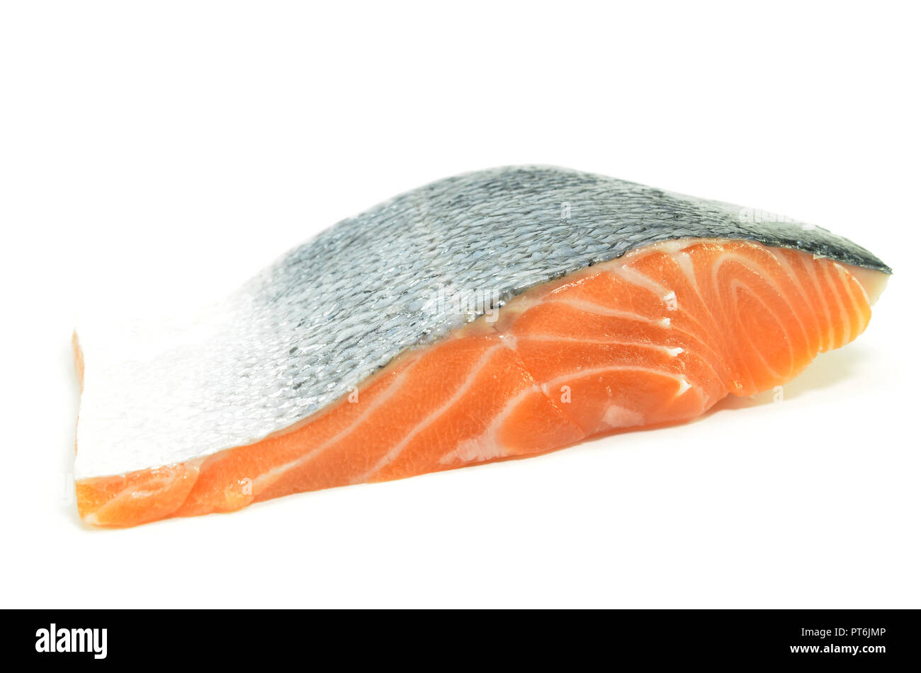 Fresh salmon fillet isolated on white background Stock Photo - Alamy