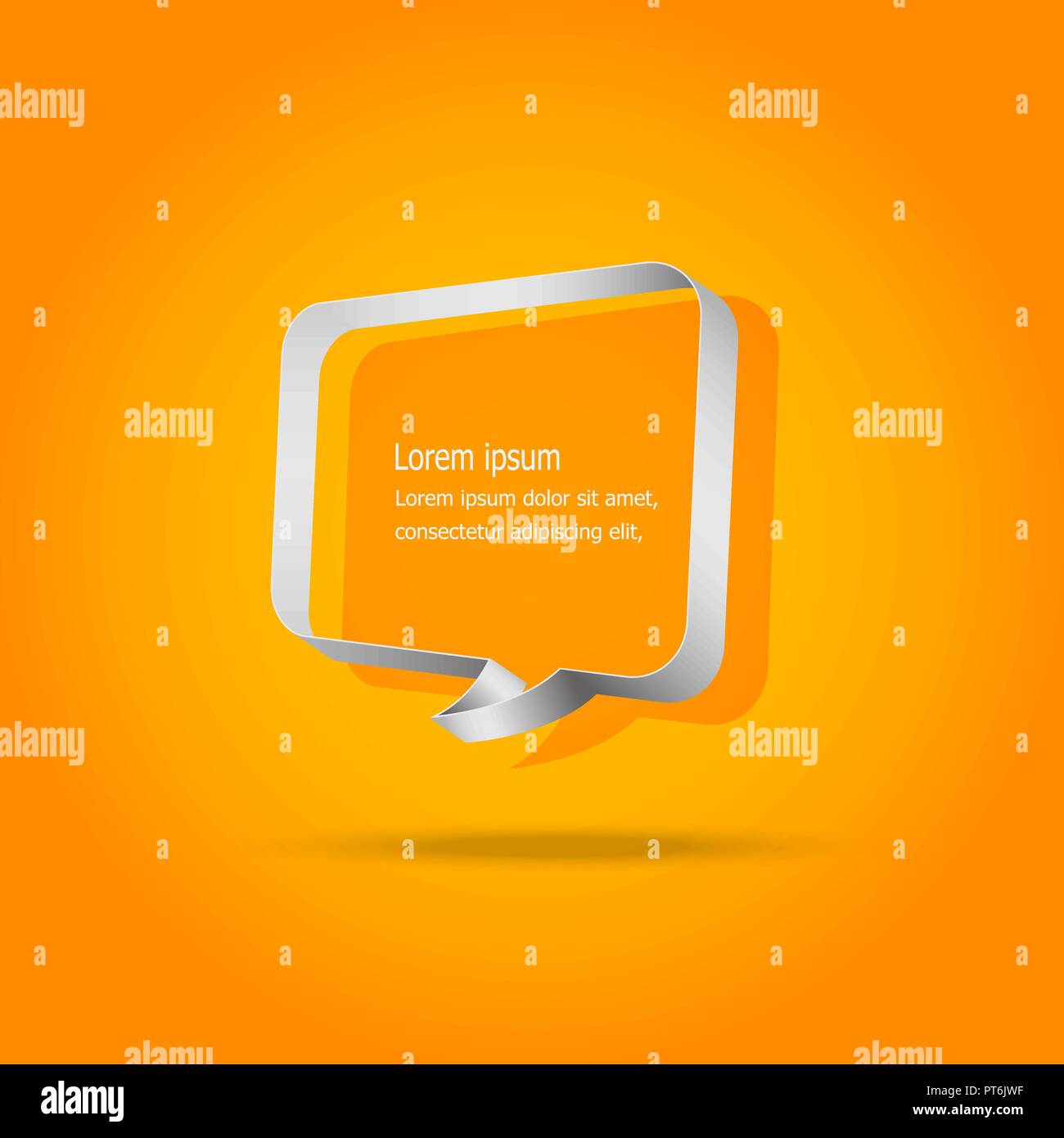 Speech bubbles on orange background, stock vector Stock Vector