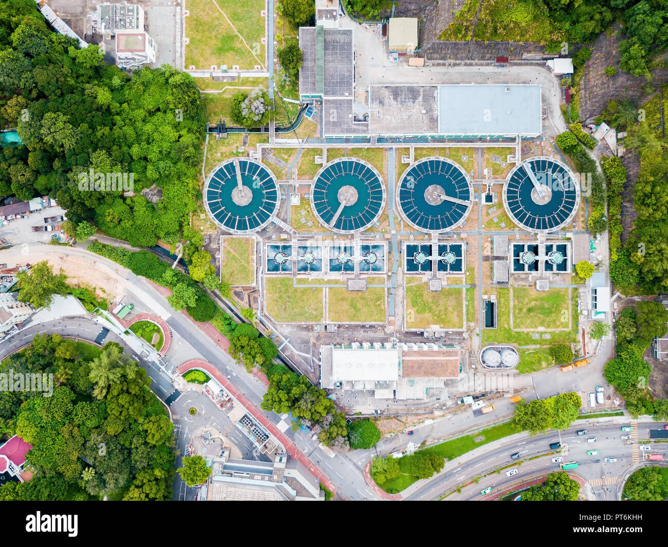 Small local sewage treatment in hong kong city outdoor Stock Photo Alamy