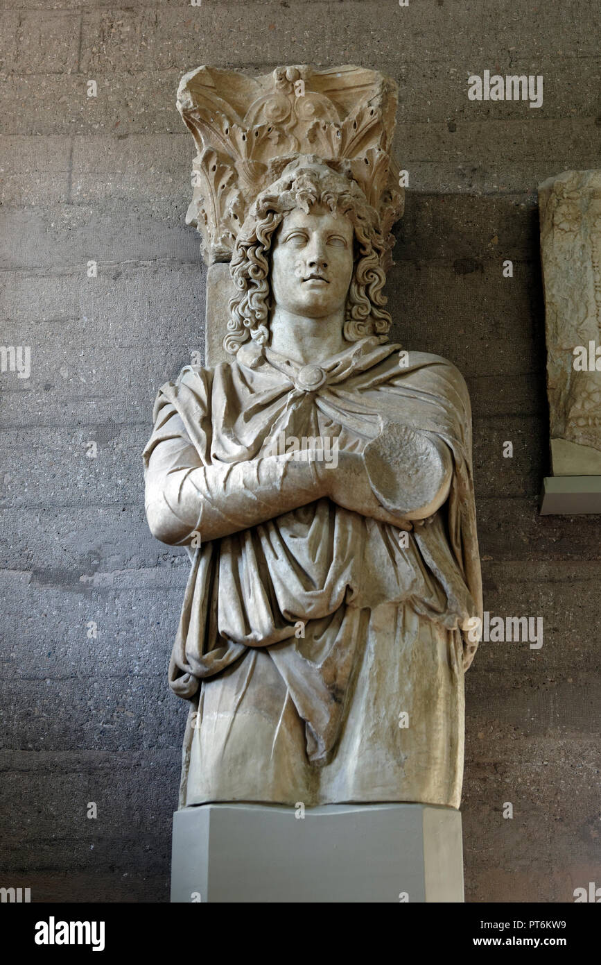 Colossal statue of Phrygian Captives in the museum, Ancient Corinth