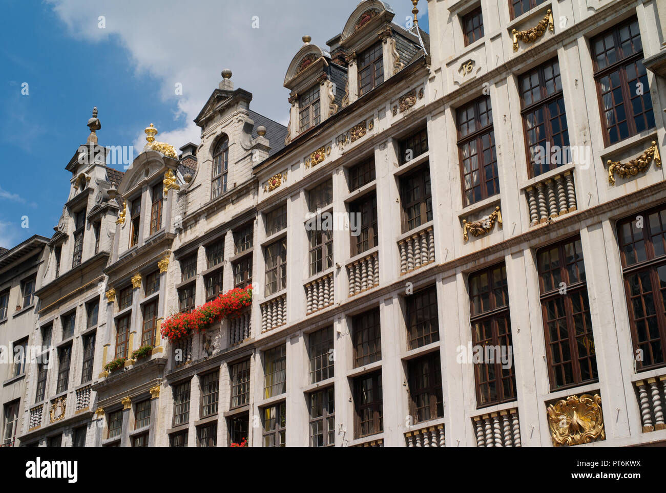 Picturesque Historical Houses at the Grande Place in Brussels, Belgium Stock Photo