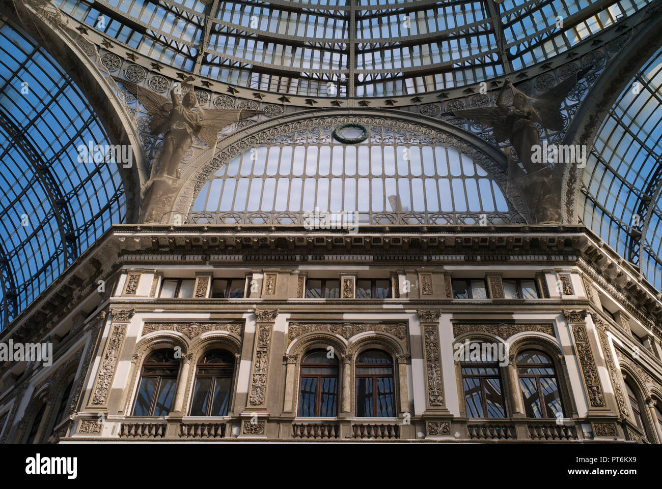 The Interior of the Galleria Umberto I in Naples, Italy Stock Photo