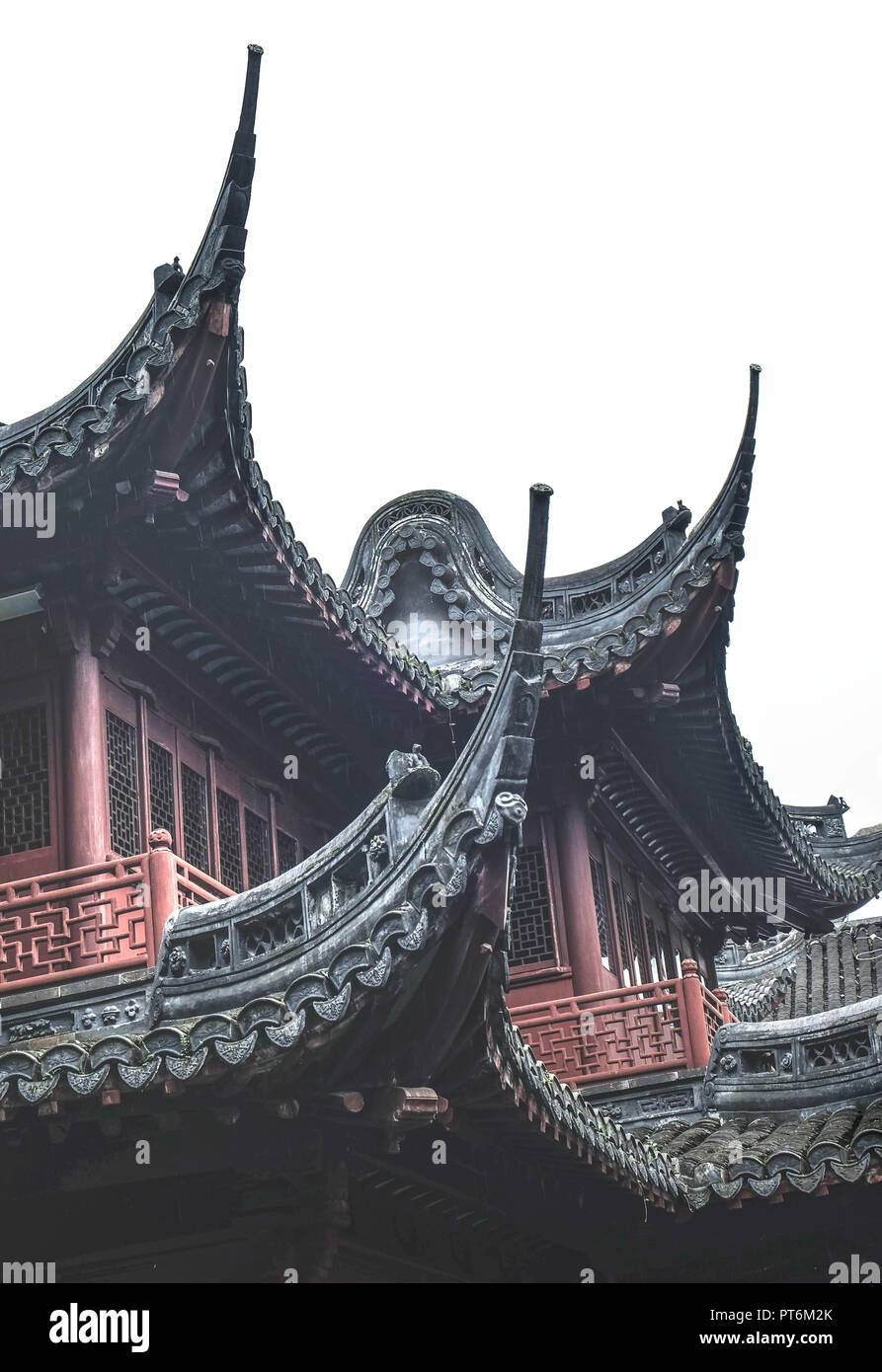 The traditional tile roof at the Old Chinese house, orient style, tile