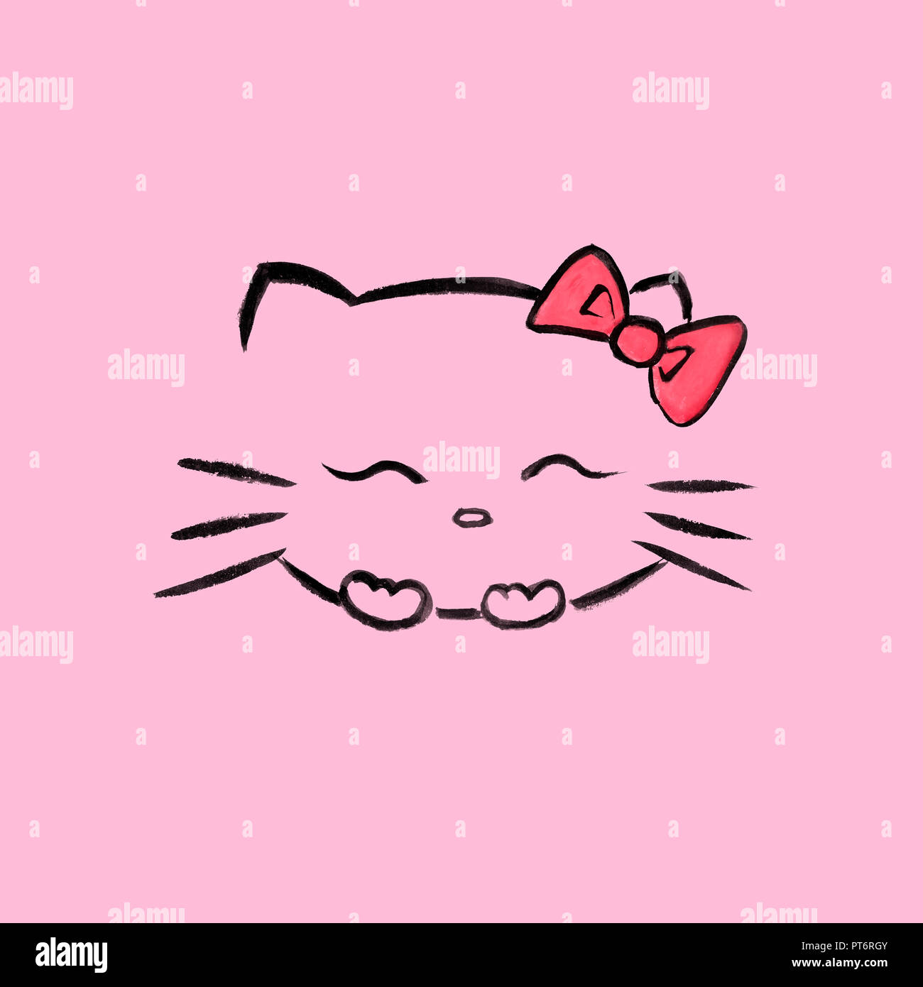 Download Cute Pink Hello Kitty Hugging Hearts Wallpaper