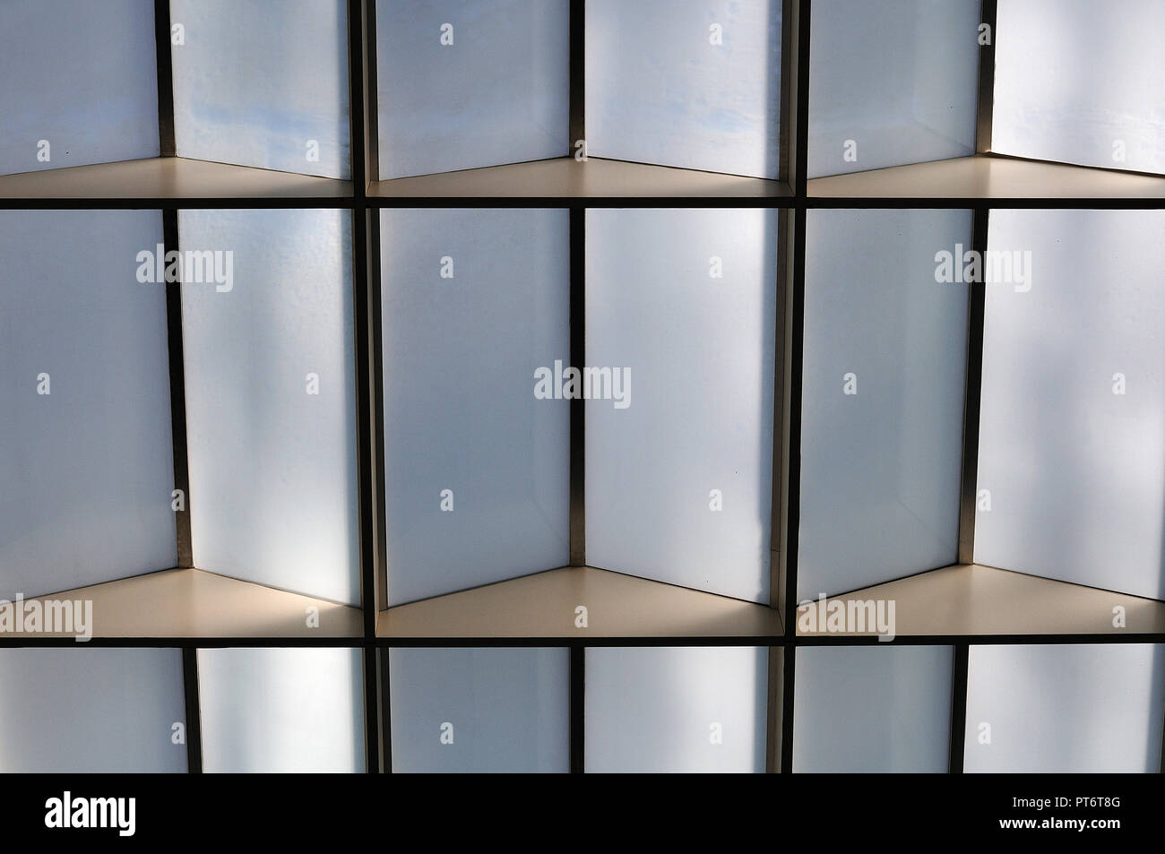 Ceiling Constructed With Opaque Glass Elements Making Diffused Light Stock Photo Alamy