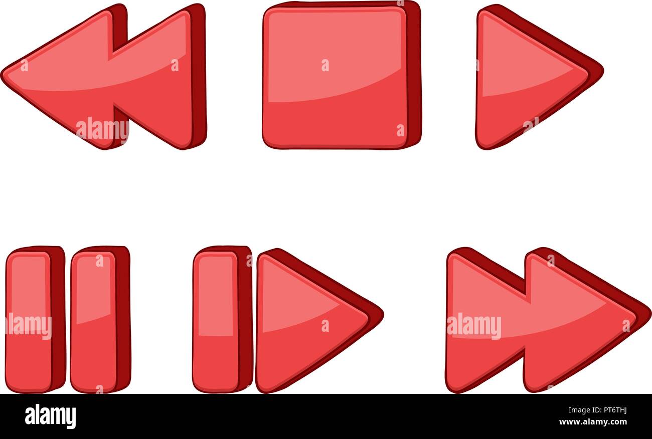 Media buttons. Red signs Stock Vector