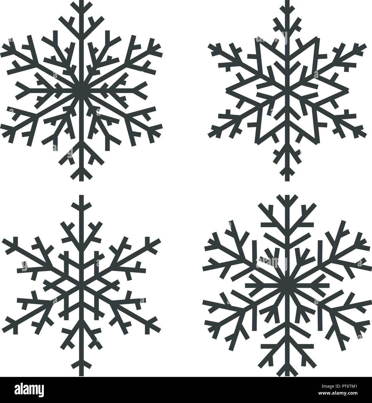 Snowflakes. Black winter design elements Stock Vector