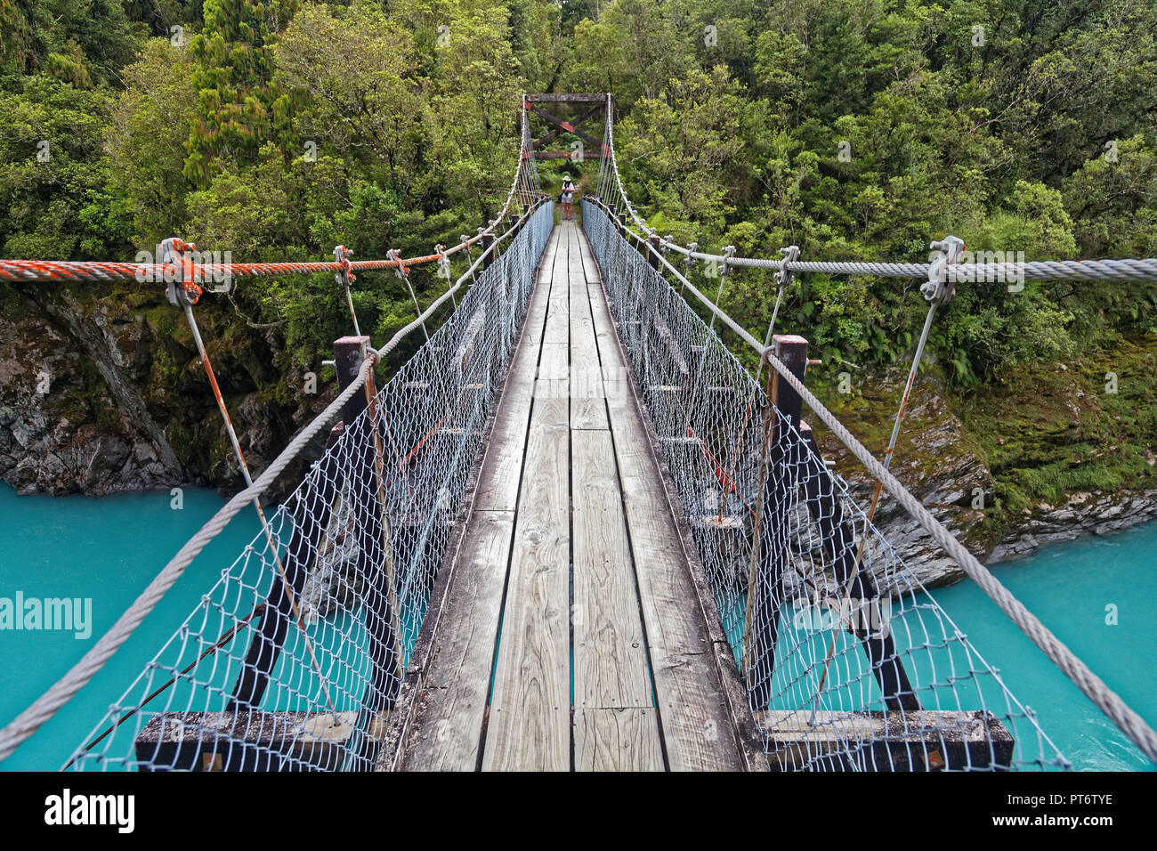 Swing Bridge Over The Hokitika River Gorge West Coast