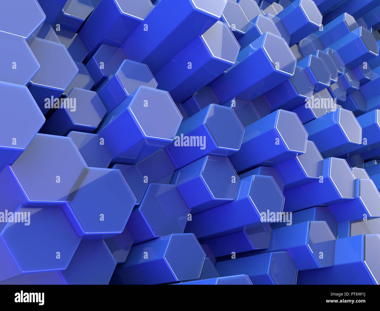 Abstract futuristic technological hexagonal background. 3D rendering ...