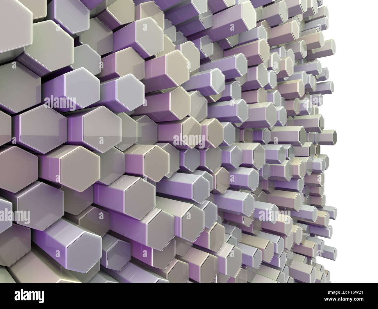 Abstract futuristic technological hexagonal background. 3D rendering ...